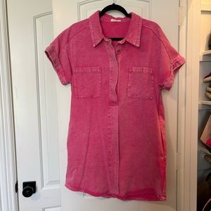 💗 Pink Denim Dress